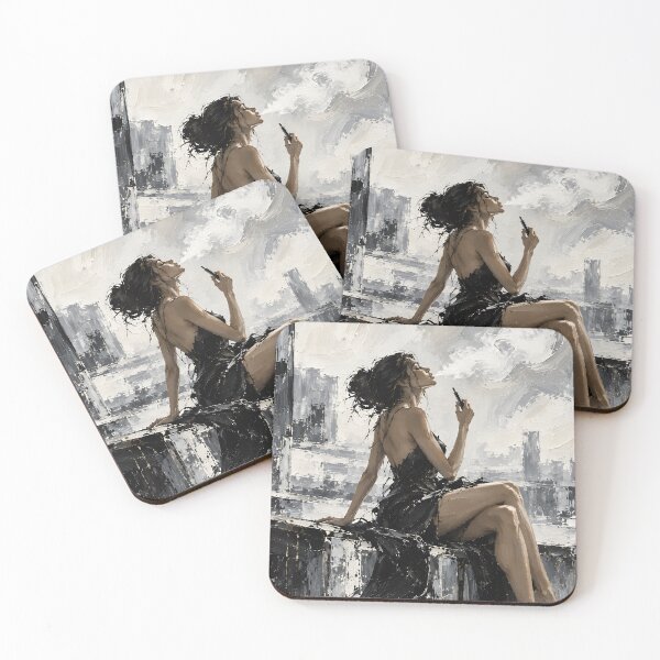 Item preview, Silent Vapor – Elegant Woman Abstract Oil Painting designed and sold by House of Taste Vape Designs.