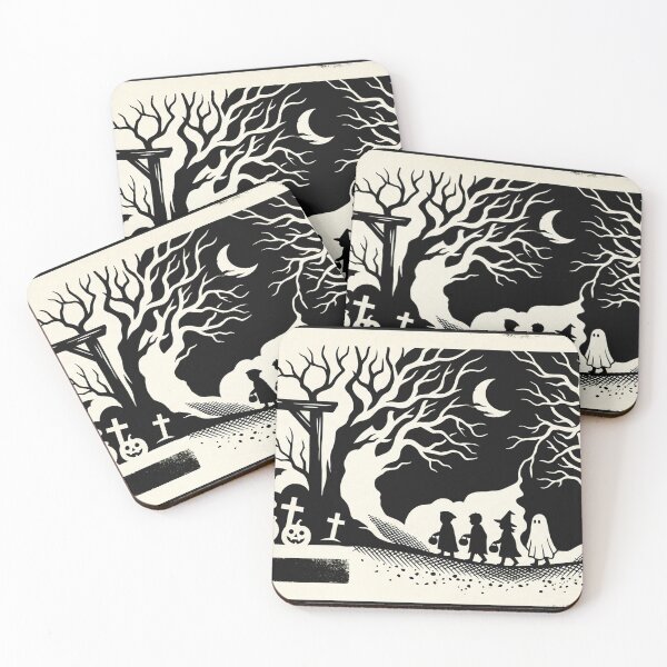 Item preview, Vintage Halloween Trick or Treaters Papercut Silhouette designed and sold by AgdBol.