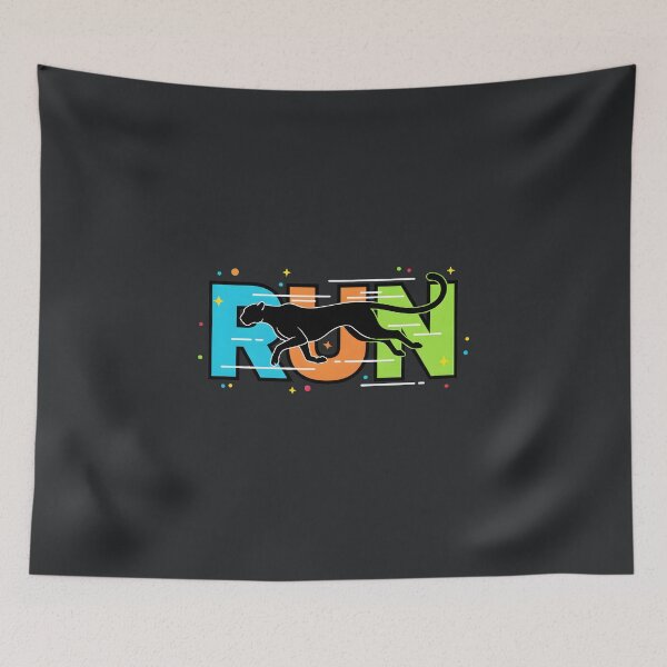 Item preview, Panther Run Typography Athletic Speed Wildlife Graphic designed and sold by VibeShift Studio.