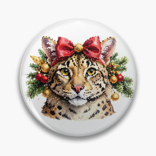 Item preview, Stained Glass Leopard Christmas Portrait designed and sold by BetweenForms.
