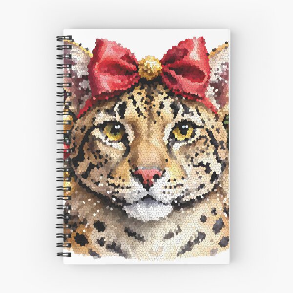 Item preview, Stained Glass Leopard Christmas Portrait designed and sold by BetweenForms.