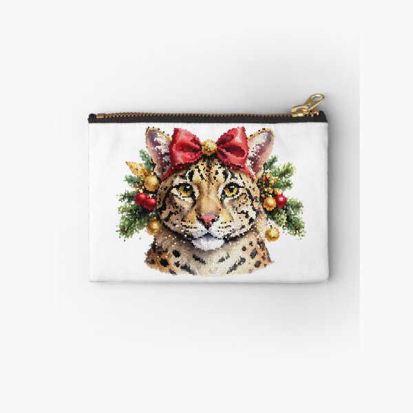 Item preview, Stained Glass Leopard Christmas Portrait designed and sold by BetweenForms.