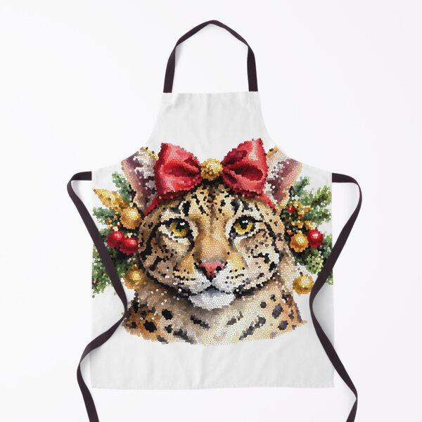 Item preview, Stained Glass Leopard Christmas Portrait designed and sold by BetweenForms.