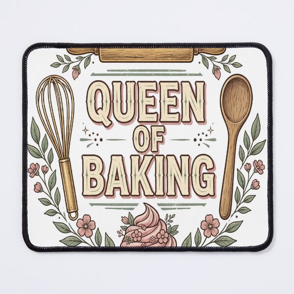 Item preview, Queen of Baking Vintage Rolling Pin Cupcake T-Shirt designed and sold by EverydayBadge.