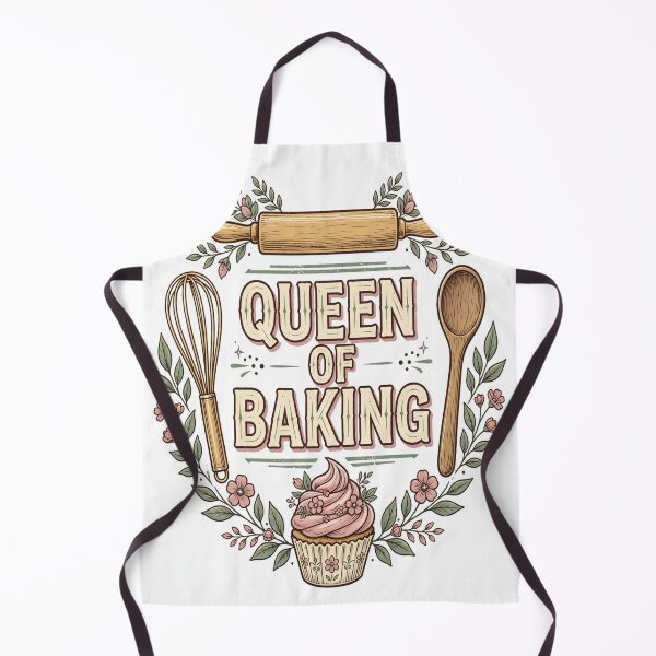 Item preview, Queen of Baking Vintage Rolling Pin Cupcake T-Shirt designed and sold by EverydayBadge.