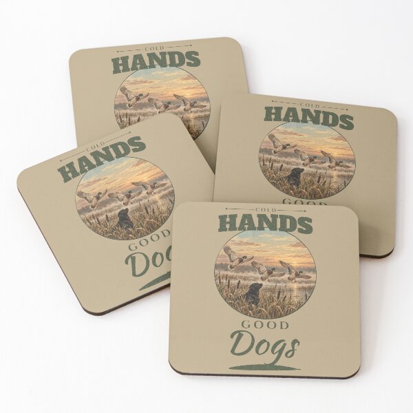 Item preview, Cold Hands Good Dogs Mallard Duck Hunting Black Lab Scenic designed and sold by Worn & Witty.