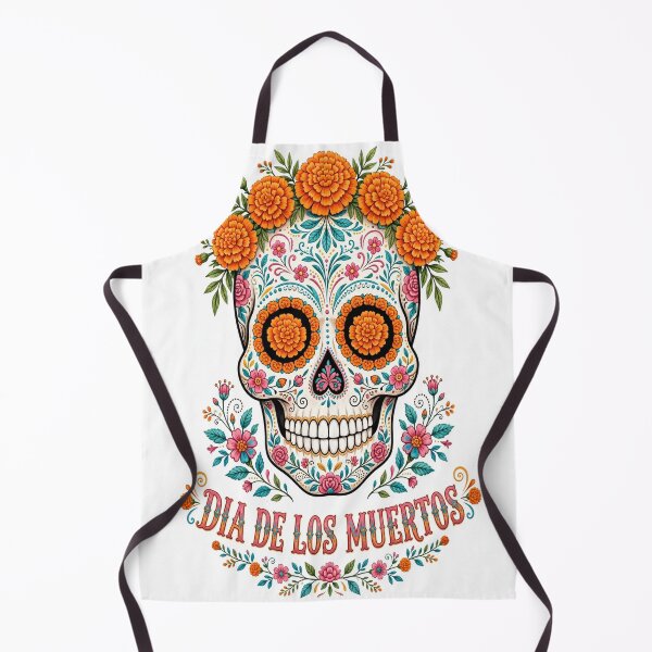 Item preview, Dia de los Muertos Sugar Skull Marigold Floral T-Shirt designed and sold by EverydayBadge.