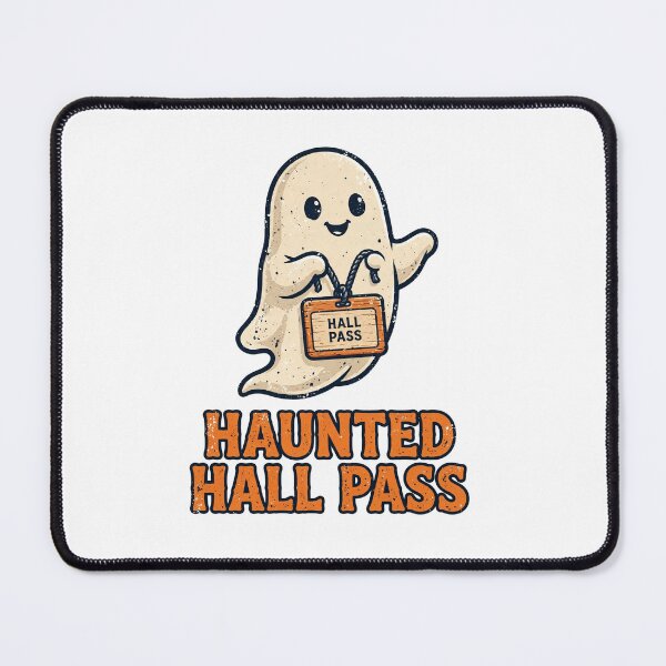 Item preview, Haunted Hall Pass Cute Spooky Ghost Art designed and sold by theStaffRoomHQ.