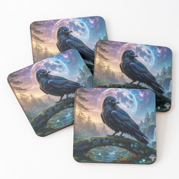 Item preview, Mystical Raven Guardian of the Celestial Forest designed and sold by Dogandesighn.