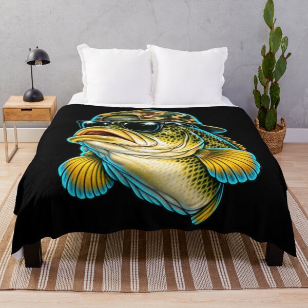 Item preview, Camouflage Bass Fisher Largemouth Lake Portrait Artwork designed and sold by Felinefinesse.
