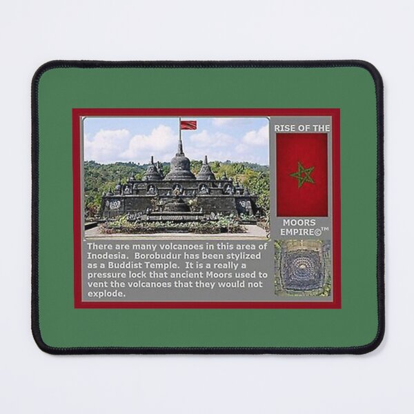 Item preview, Mu’ur (UM) Empire™ al-Benhadiel©™, Borobudur, Indonesia, green background designed and sold by HardyKnitDesign.