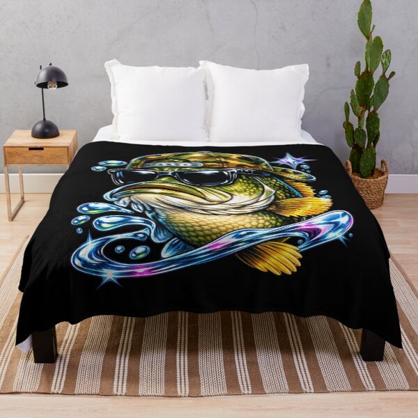 Item preview, Camouflage Bass Fisher Splashing Lake Portrait Artwork Style designed and sold by Felinefinesse.