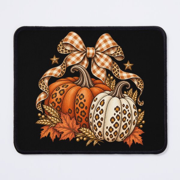 Item preview, Leopard Print Pumpkins Fall Autumn Gingham Bows Thanksgiving designed and sold by Kladhadredo.