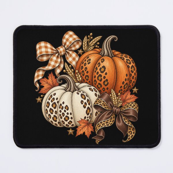 Item preview, Leopard Print Pumpkins Fall Autumn Gingham Bows Thanksgiving designed and sold by Kladhadredo.