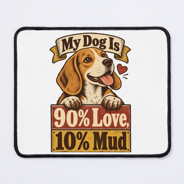 Item preview, Funny Beagle – My Dog Is 90% Love, 10% Mud designed and sold by Pet Grow Co.