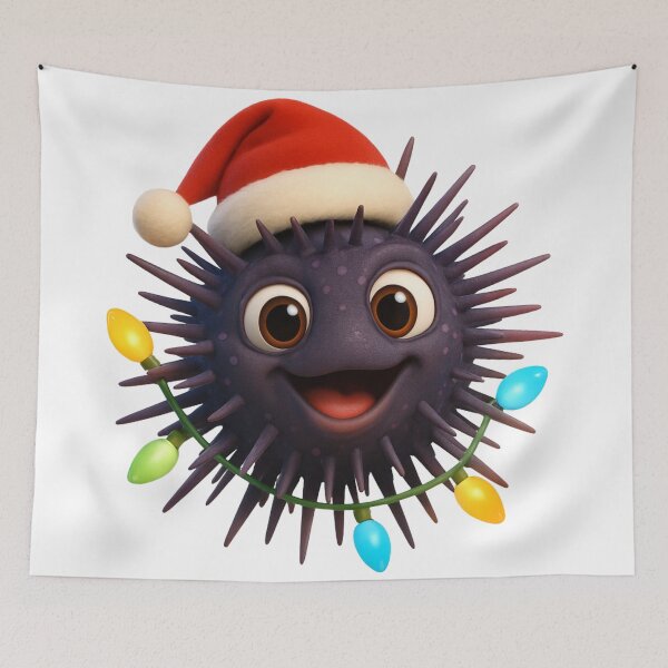 Item preview, Playful Sea Urchin Christmas designed and sold by Sillytoe.