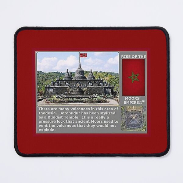 Item preview, Mu’ur (UM) Empire™ al-Benhadiel©™, Borobudur, Indonesia, red background designed and sold by HardyKnitDesign.