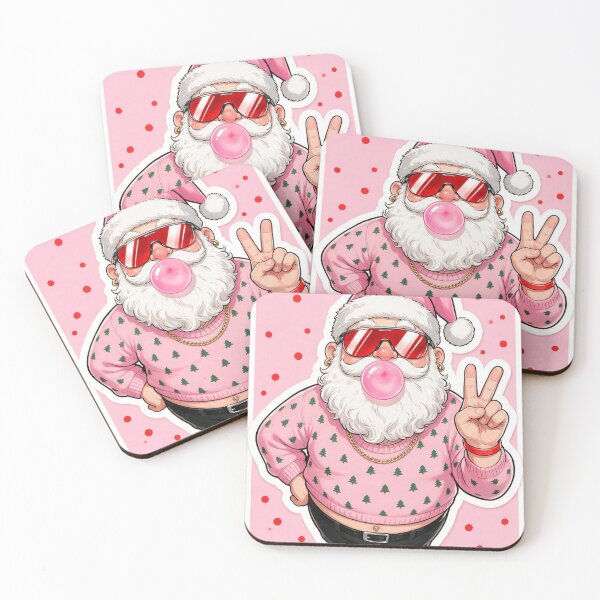 Item preview, Pink Santa Bubblegum Peace Sign Christmas Sticker designed and sold by HOODYBUDSTYLES.