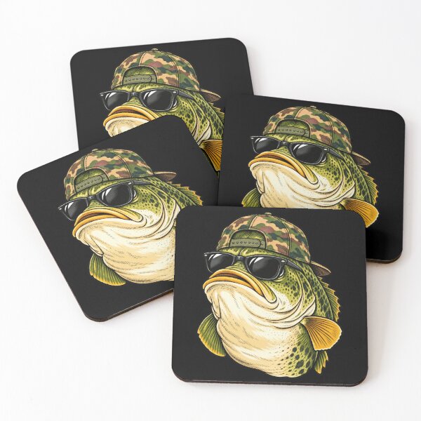 Item preview, Camouflage Bass Fisher Bold Outdoor Lake Portrait Artwork designed and sold by Felinefinesse.