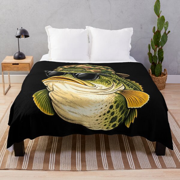 Item preview, Camouflage Bass Fisher Bold Outdoor Lake Portrait Artwork designed and sold by Felinefinesse.