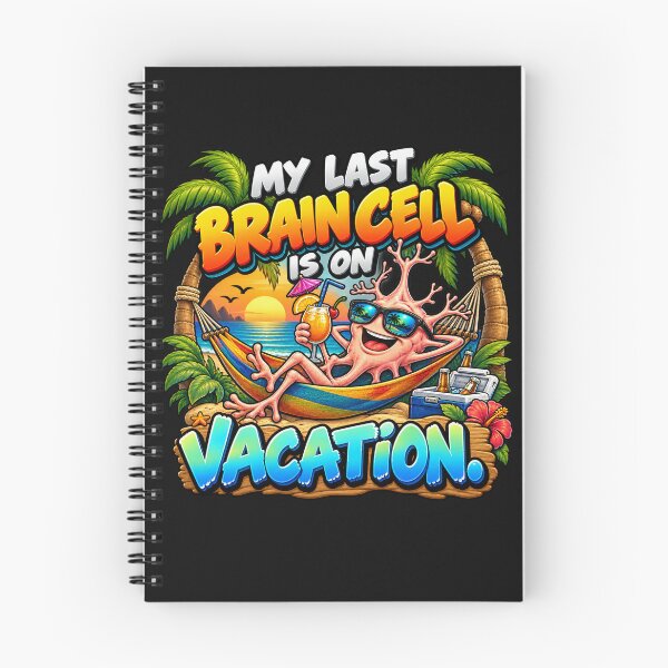 Item preview, My Last Brain Cell Is on Vacation | Funny Neuron Cartoon designed and sold by Revueltika.