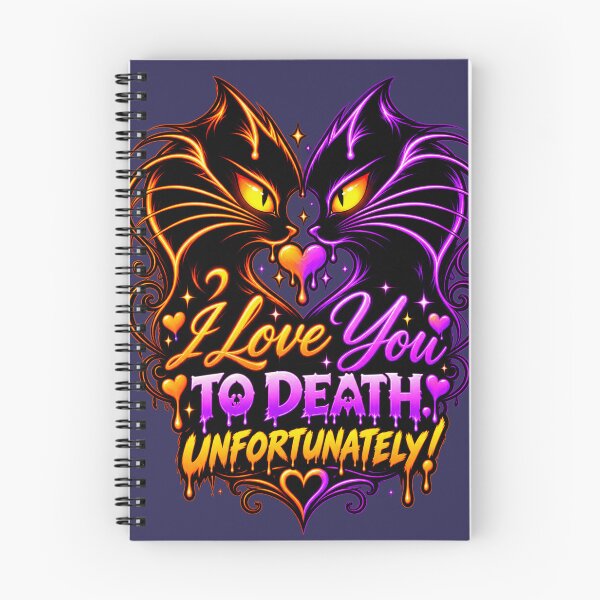 Artikelvorschau, Ich liebe dich bis zum Tod – Lustiges Halloween-Katzenpaar entworfen und verkauft von Funirama.