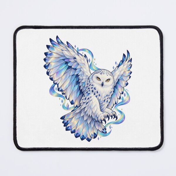 Item preview, Aurora Snowy Owl Geometric Winter Bird Art designed and sold by TeNovaStudio.