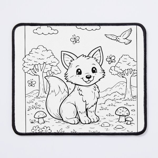 Item preview, Coloring book style print. Fox designed and sold by MS Production.