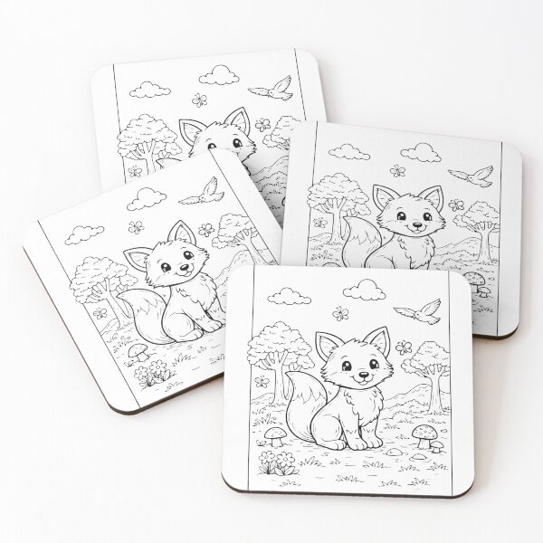 Item preview, Coloring book style print. Fox designed and sold by MS Production.