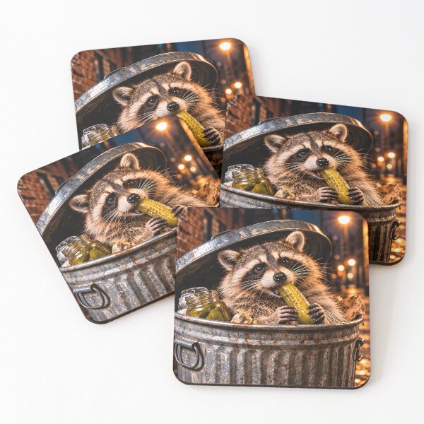 Item preview, Raccoon Eating Pickles designed and sold by Clothes With Smiling Animals Walt Gral.