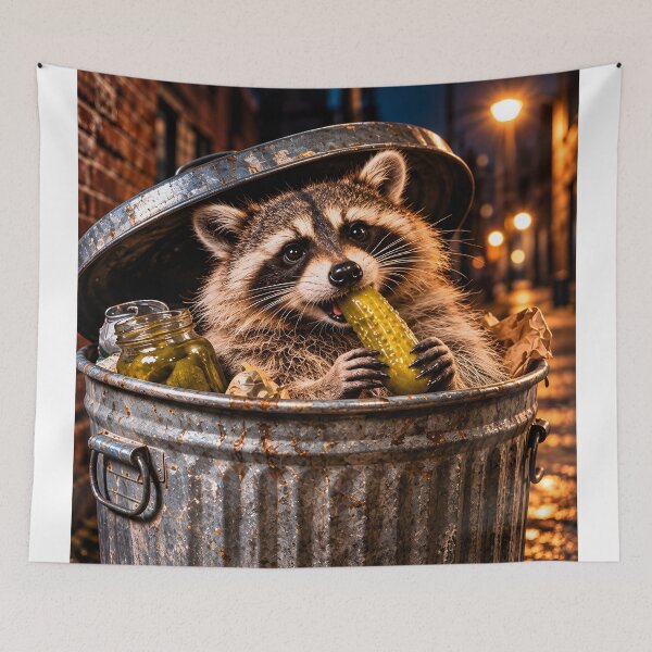 Item preview, Raccoon Eating Pickles designed and sold by Clothes With Smiling Animals Walt Gral.