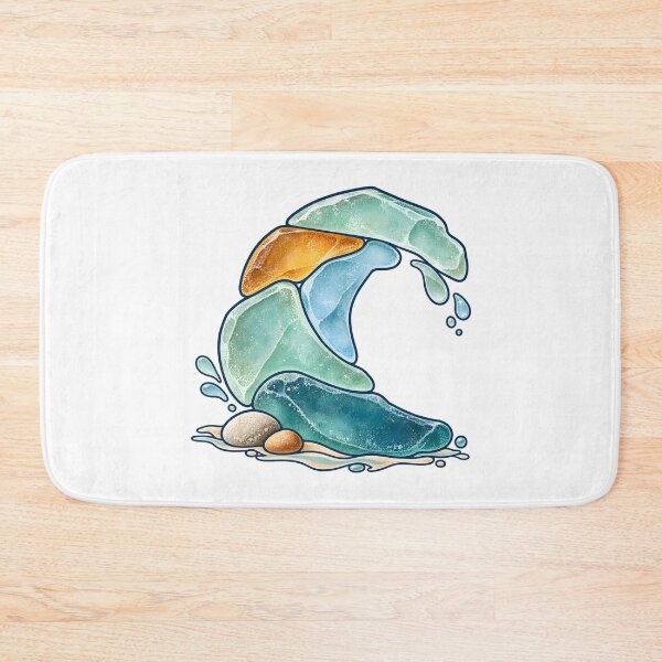 Item preview, Sea Glass Beachcomber Wave Emblem designed and sold by Philippa Shop.