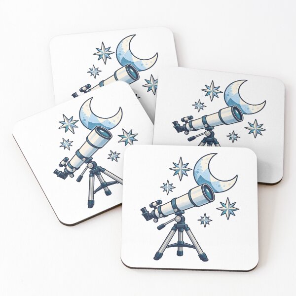 Item preview, Icy Moon Telescope Stargazing Emblem designed and sold by Philippa Shop.