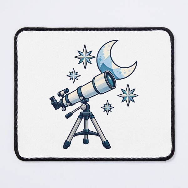 Item preview, Icy Moon Telescope Stargazing Emblem designed and sold by Philippa Shop.