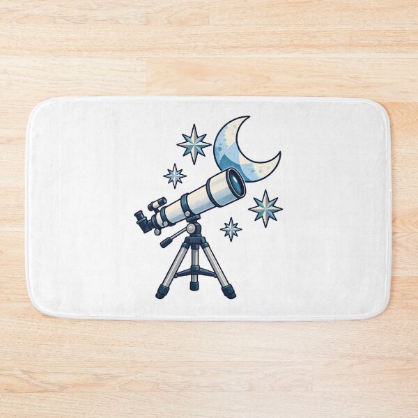 Item preview, Icy Moon Telescope Stargazing Emblem designed and sold by Philippa Shop.