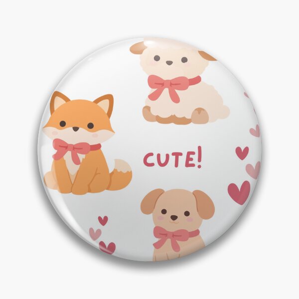 Item preview, kawaii animals cute dog, sheep and fox designed and sold by DanisPixieArt.