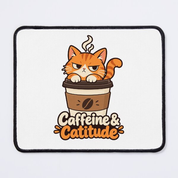 Item preview, Grumpy Coffee Cat – Caffeine & Catitude designed and sold by Artful Avenue.