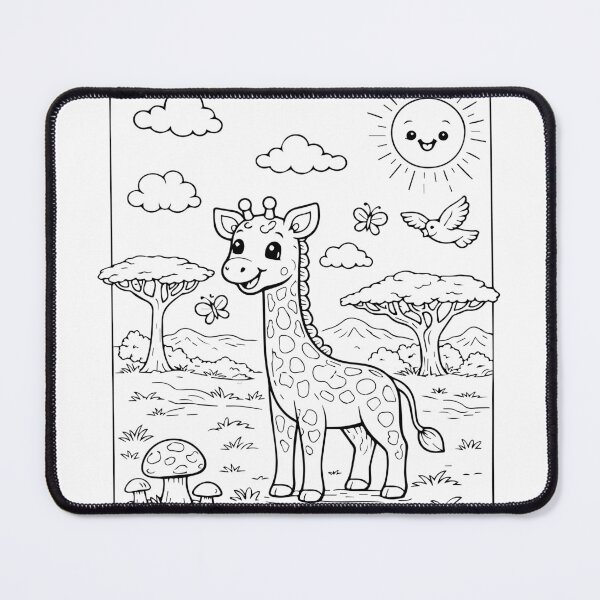 Item preview, Coloring book style print. Giraffe designed and sold by MS Production.