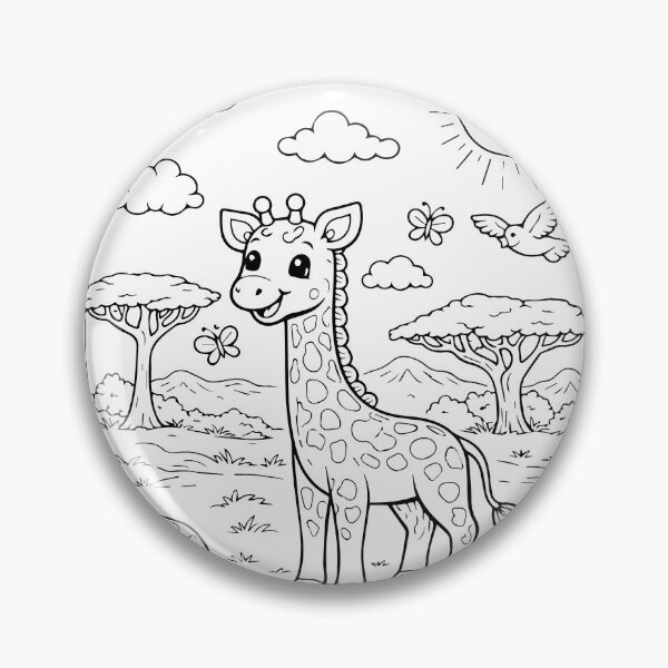 Item preview, Coloring book style print. Giraffe designed and sold by MS Production.