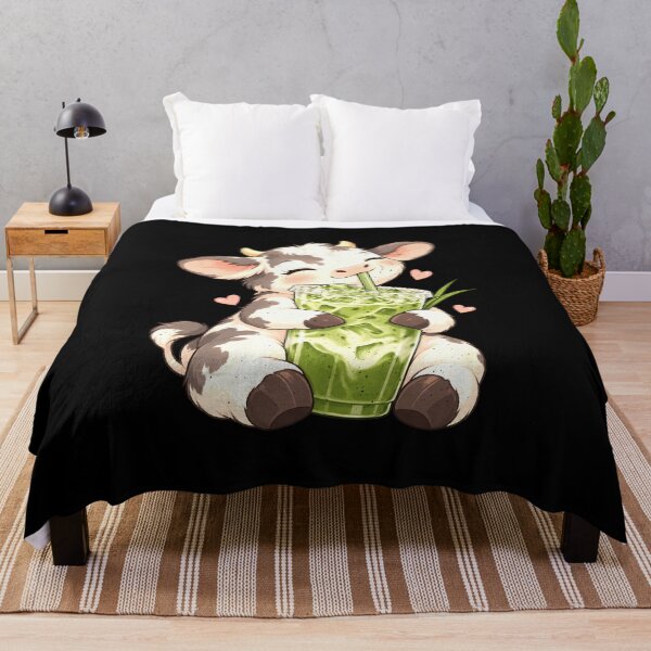 Item preview, Cute Calf Sipping Matcha Tea designed and sold by elderberry.