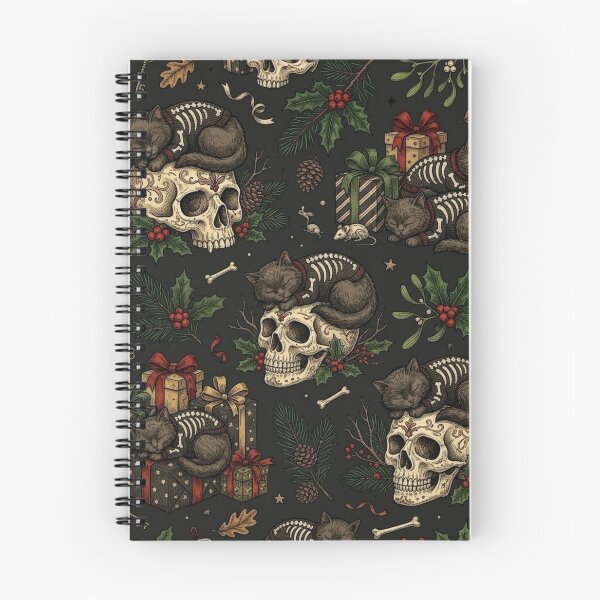 Item preview, "Spooky Purr" - Gothic Skeleton Cat & Christmas Holiday designed and sold by cabuks.