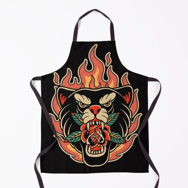 Item preview, Flaming Panther Tattoo style design designed and sold by joztees.