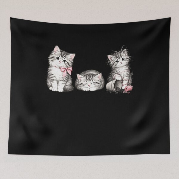 Item preview, Playful Kittens and a Pink Bow designed and sold by elderberry.
