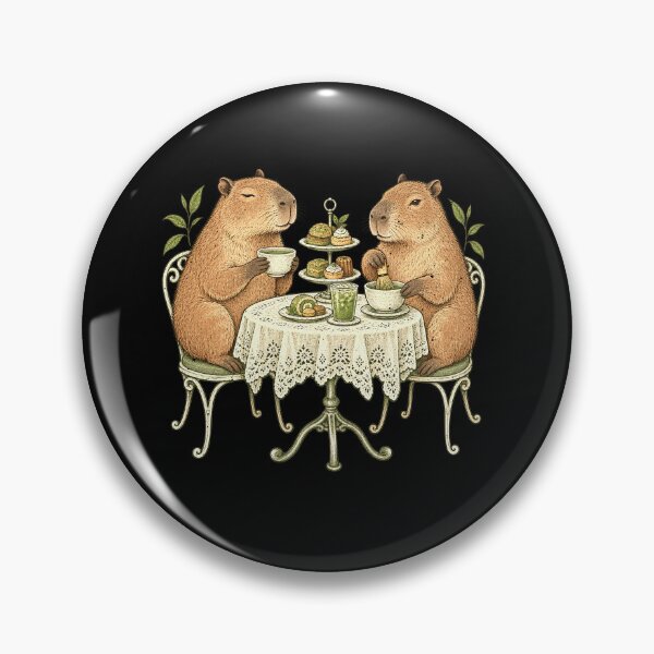 Item preview, Capybaras Sharing a Matcha Tea Party designed and sold by elderberry.
