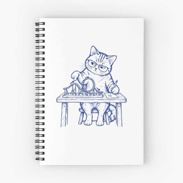 Item preview, A Studious Cat Plans a Roller Coaster designed and sold by elderberry.