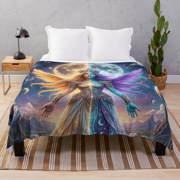 Item preview, Gemini Twin Goddess - Dual Sun and Moon Zodiac Fantasy Art designed and sold by Lucid Dream Pixel.