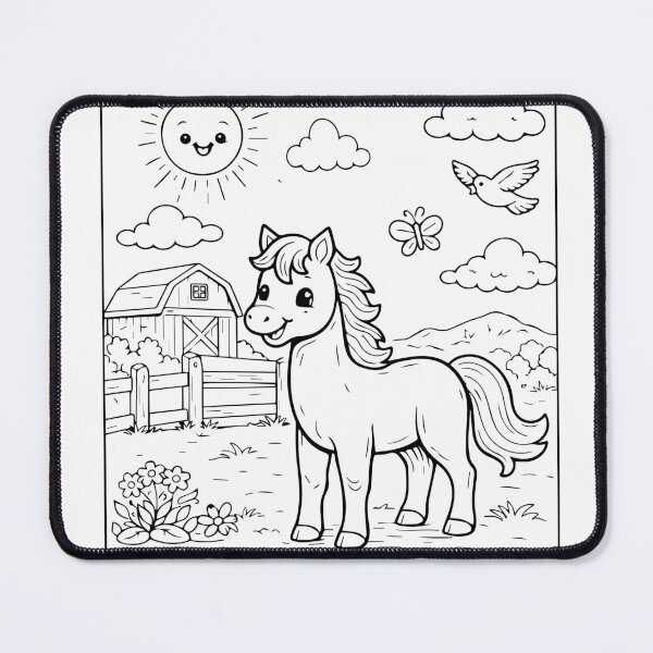 Item preview, Coloring book style print. Horse designed and sold by MS Production.