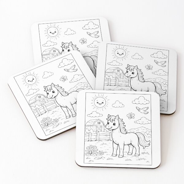 Item preview, Coloring book style print. Horse designed and sold by MS Production.