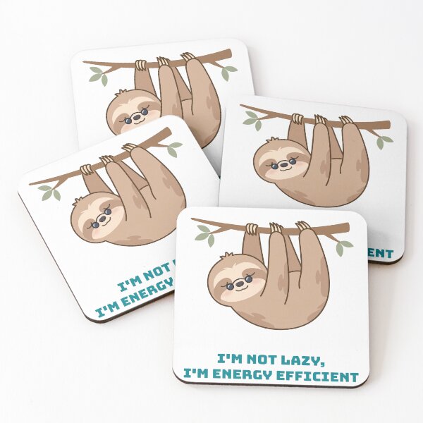 Item preview, Im Not Lazy Im Energy Efficient Funny Sloth Shirt — Sarcastic Lazy Tee designed and sold by RobinHoodShirts.