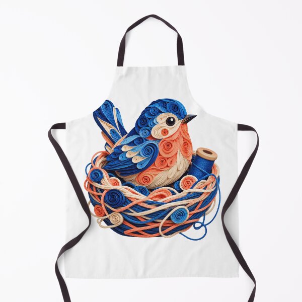 Item preview, Sewing Bird Colorful Quilled Paper Thread Nest Art designed and sold by TeNovaStudio.